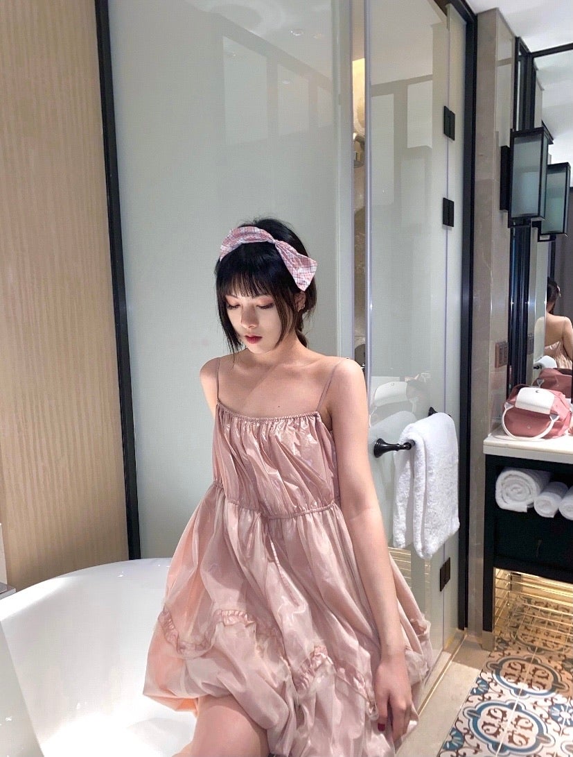 Get trendy with [Sweden warehouse] Escaped Bunny In Peach Flower Garden Dress (designer Arilf) -  available at Peiliee Shop. Grab yours for $55 today!