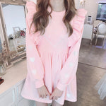 Get trendy with [Mid Season SALE] When Cotton Candy Met Peach Mousse Long Sleeve babydoll dress -  available at Peiliee Shop. Grab yours for $35 today!