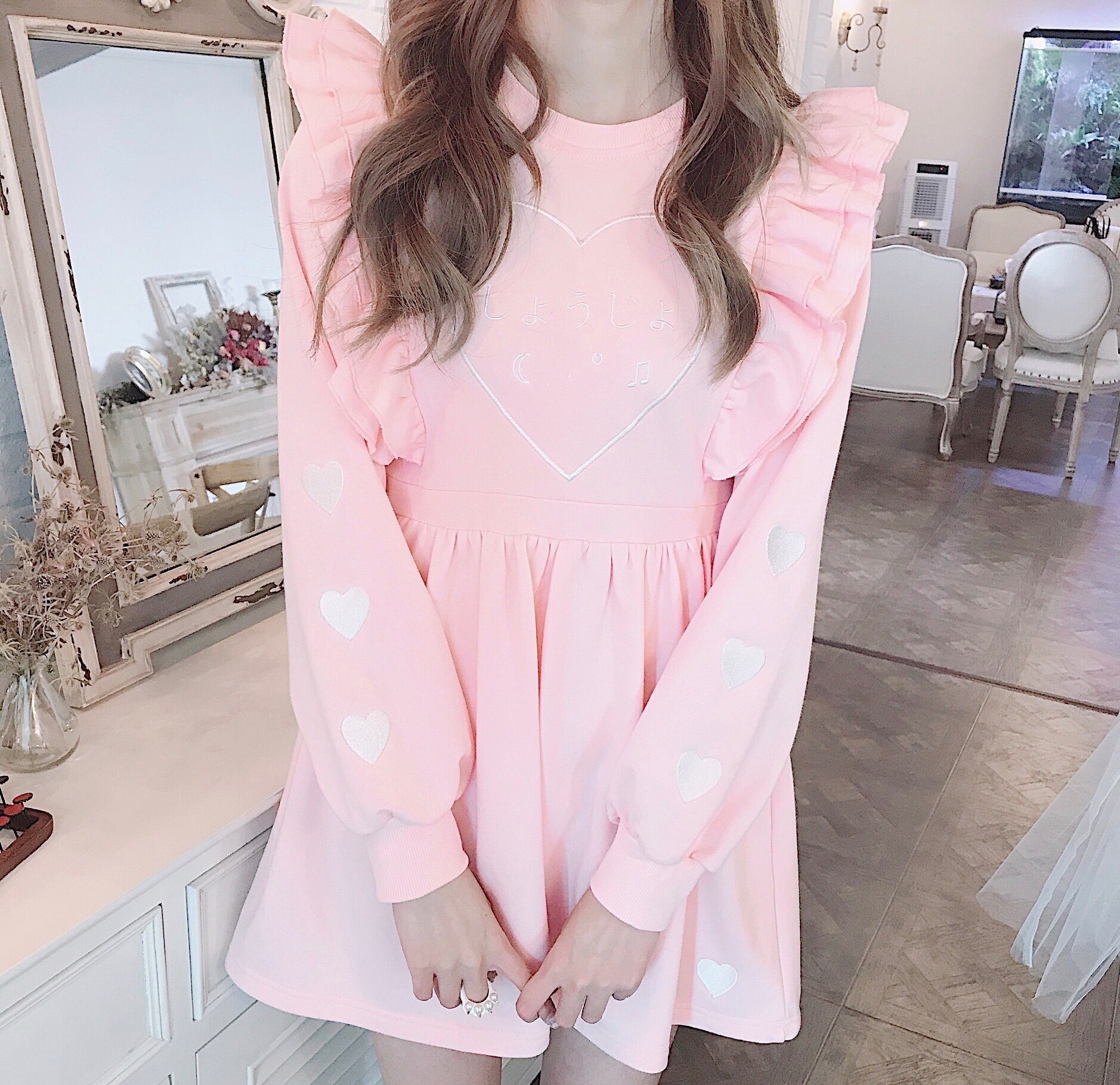 pink long sleeve babydoll dress Classic Pink Babydoll Dress Small