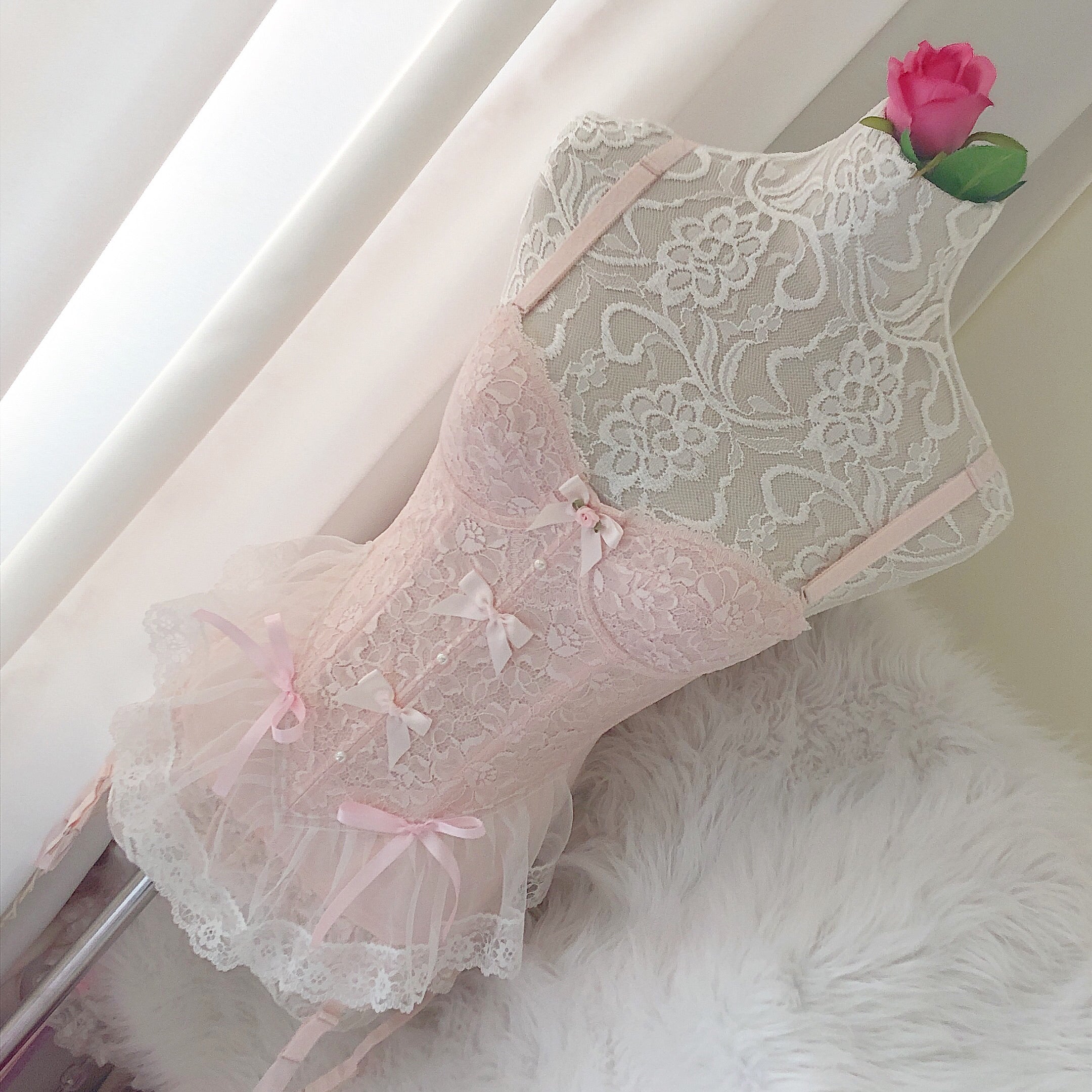 Get trendy with [Last Stock] Faded Sakura Doll Corset -  available at Peiliee Shop. Grab yours for $38 today!