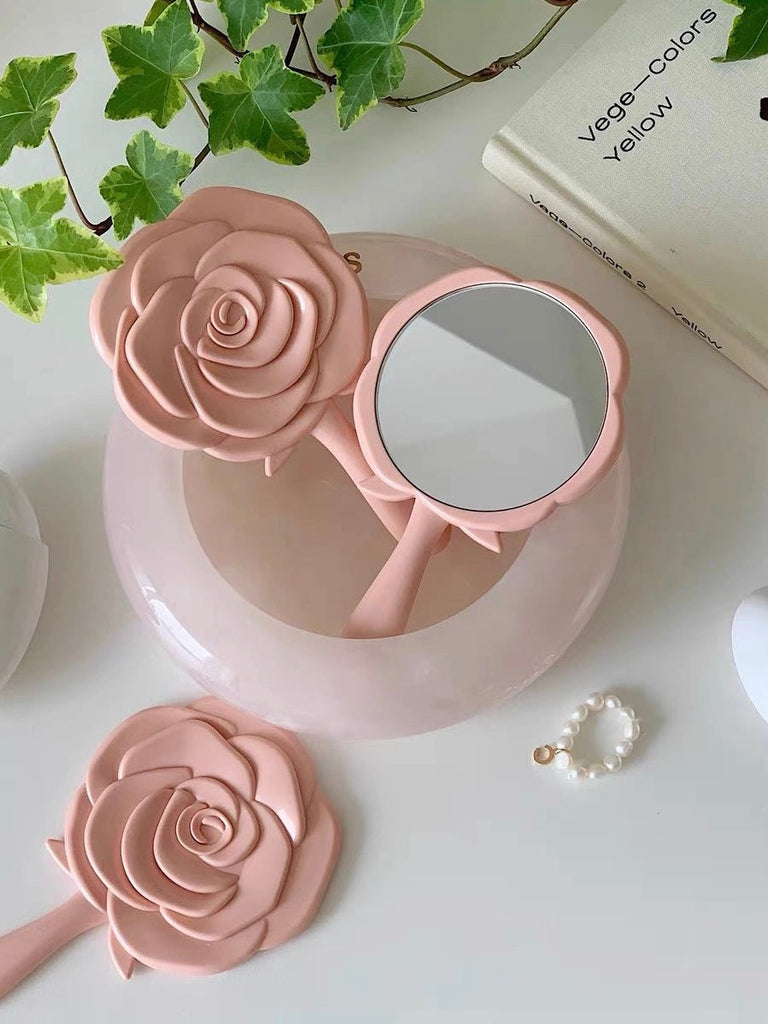 Mini Rose Hand Mirror - Premium Face Mirrors from Basic - Just $4.90! Shop now at Peiliee Shop