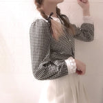 Get trendy with [Peiliee Studio] Gingham Babydoll Shirt -  available at Peiliee Shop. Grab yours for $22 today!