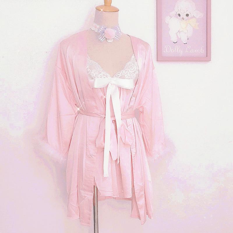 Get trendy with [Only 1] Fairy Dream satin loungewear set -  available at Peiliee Shop. Grab yours for $55 today!