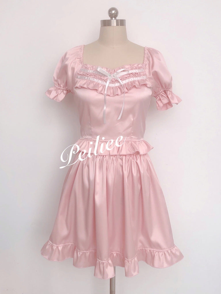 Get trendy with [Peiliee Design 5 years anniversary] Sakura Soft Satin Dress Set -  available at Peiliee Shop. Grab yours for $45 today!