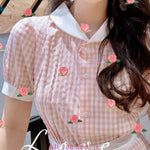 Get trendy with [Premium Selected] Arrived In Dream Land Gingham Dress (designer Rose Candy) -  available at Peiliee Shop. Grab yours for $45 today!