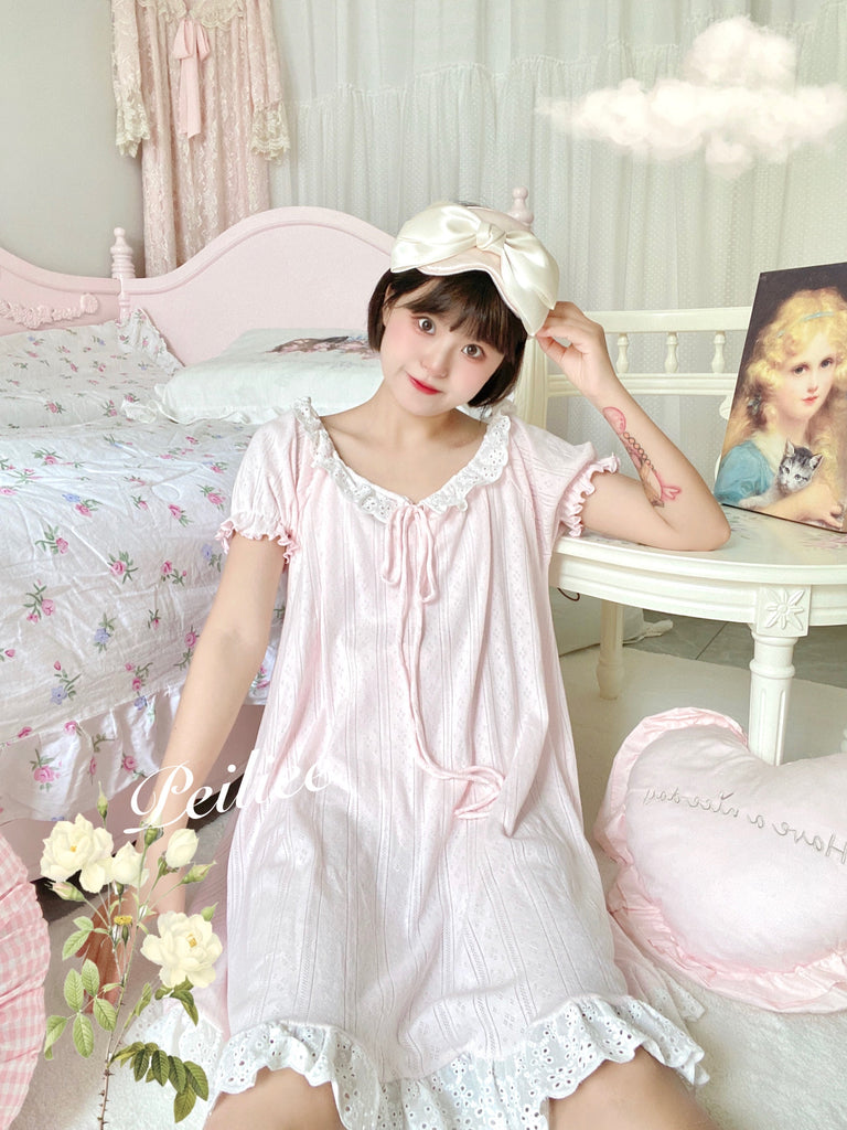 [Made by Peiliee] Love is two hearts as one cotton sleepwear loungewear dress - Premium Dress from Peiliee Design - Just $39.90! Shop now at Peiliee Shop
