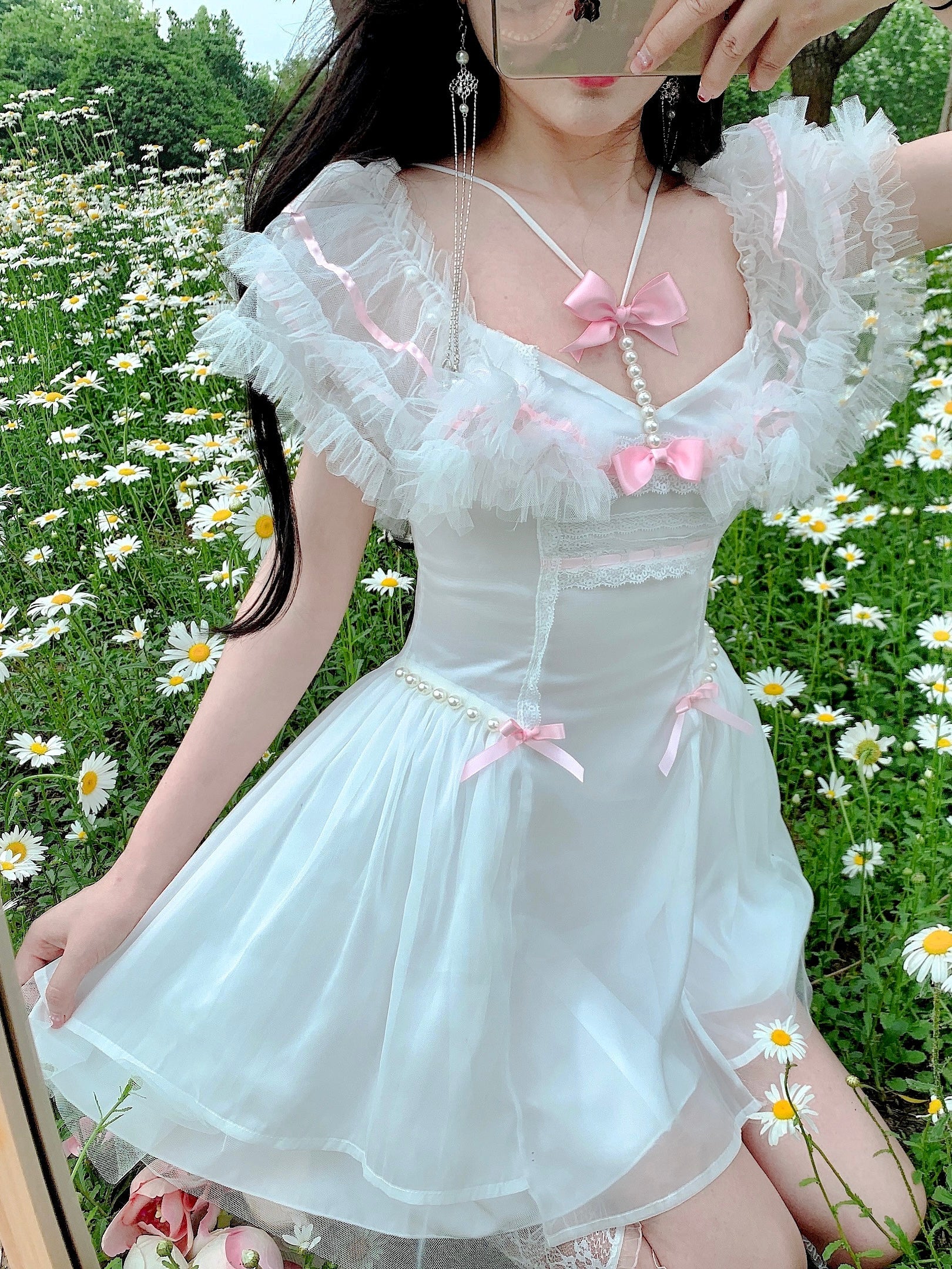 Get trendy with Daisy Amour Mini Dress - Dress available at Peiliee Shop. Grab yours for $49.90 today!