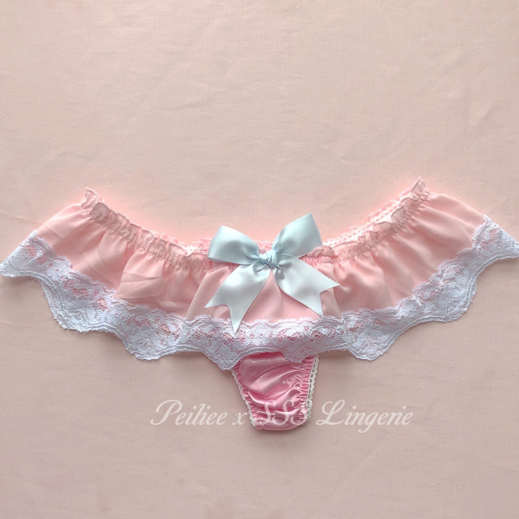 Macaroon Babydoll handmade satin pantie set - Premium  from Peiliee Shop - Just $11.00! Shop now at Peiliee Shop