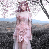 Get trendy with Sakura Dream Velvet Corset Top With Sleeves - Shirts & Tops available at Peiliee Shop. Grab yours for $55 today!