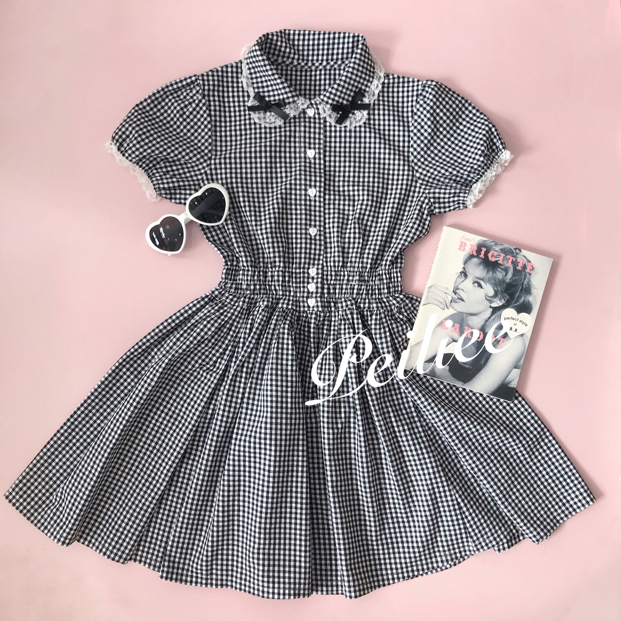 Get trendy with [By Peiliee] Afternoon Tea At Tiffany Gingham Babydoll Mini Dress Lolita 1997 style -  available at Peiliee Shop. Grab yours for $49.90 today!