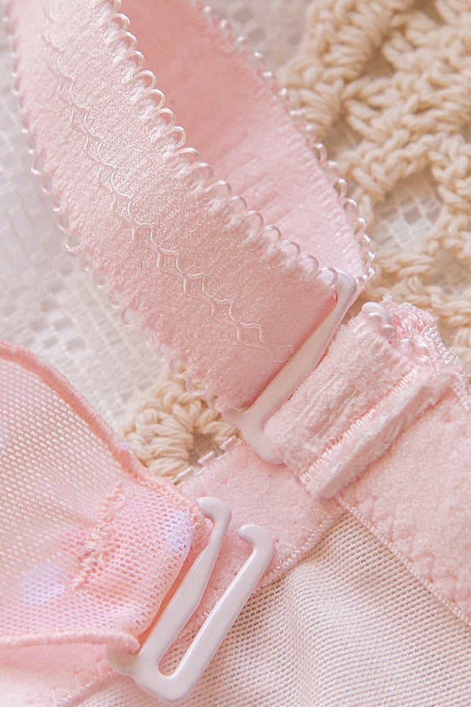 [Product photo] Peach Bae Soft Pink Dots Bra set - Premium  from Miss KIKI - Just $49.90! Shop now at Peiliee Shop