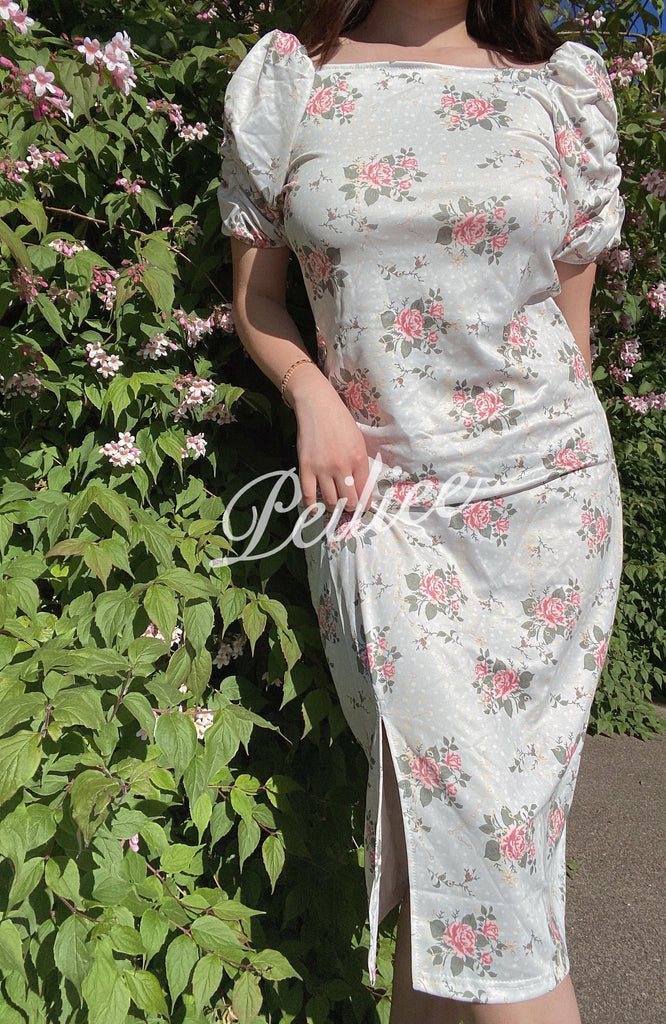 [Sweden Warehouse] Sunset Flowers Floral Dress - Premium Dresses from Basic Fashion - Just $15.00! Shop now at Peiliee Shop