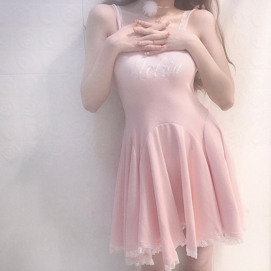 [2022 Remade] Lolita Dream Pink Cotton Dress - Premium Dresses from Peiliee Shop - Just $35.00! Shop now at Peiliee Shop