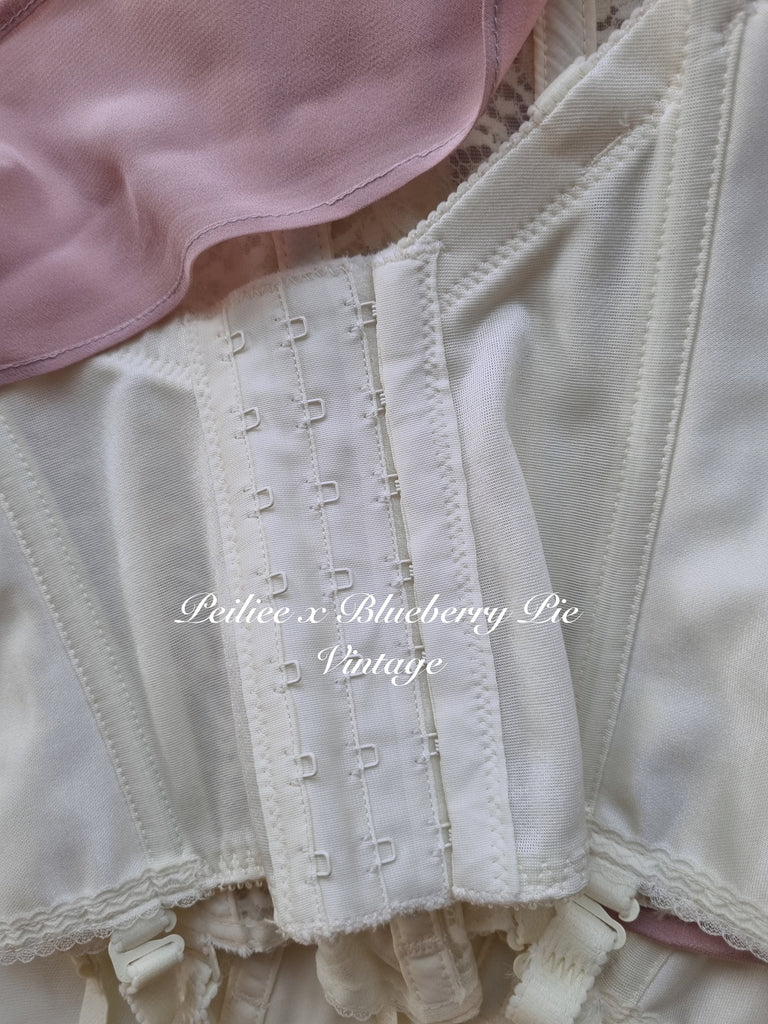 [Vintage Rework] Vintage corset bustier in cream beige Corset - Premium Corset from Peiliee x Blueberry Pie Vintage - Just $109.00! Shop now at Peiliee Shop