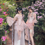 Get trendy with Sakura Dream Velvet Corset Top With Sleeves - Shirts & Tops available at Peiliee Shop. Grab yours for $55 today!