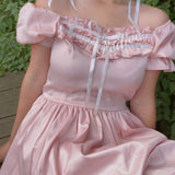 Get trendy with [Peiliee Design 5 years anniversary] Sakura Soft Satin Dress Set - Dresses available at Peiliee Shop. Grab yours for $45 today!