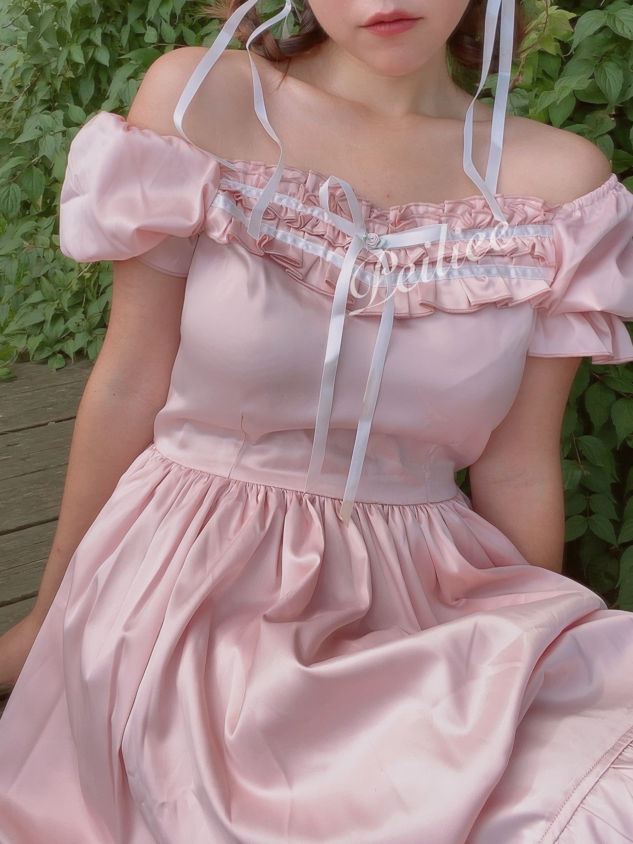 Get trendy with [Peiliee Design 5 years anniversary] Sakura Soft Satin Dress Set - Dresses available at Peiliee Shop. Grab yours for $45 today!