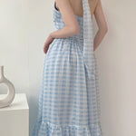 Get trendy with Blue memory gingham dress - Dresses available at Peiliee Shop. Grab yours for $36.80 today!