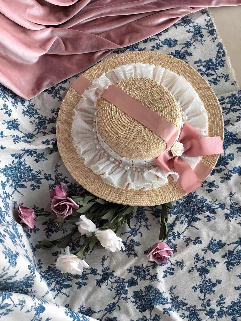 Get trendy with The blooming Versailles Rose Garden Straw Hat -  available at Peiliee Shop. Grab yours for $45 today!