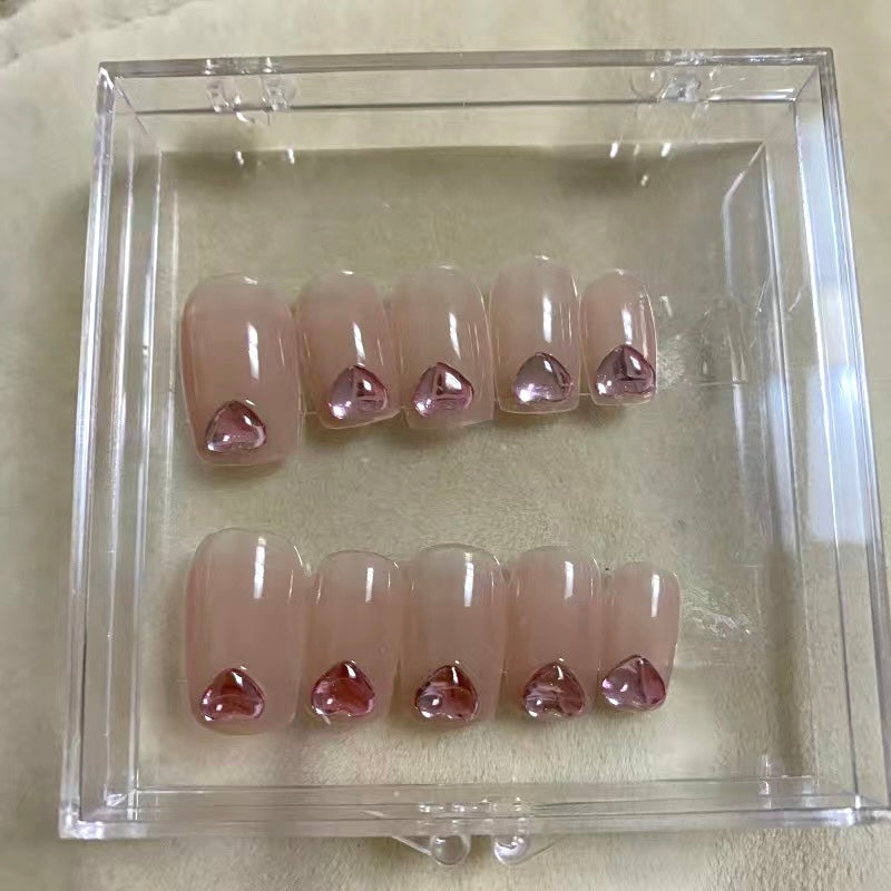 Crystal Heart sticky Nails Set - Premium Nails from Peiliee Shop - Just $11.50! Shop now at Peiliee Shop