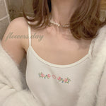 Get trendy with [Basic] Rose Romance Floral Embroidered Vest Top - Shirts & Tops available at Peiliee Shop. Grab yours for $16 today!