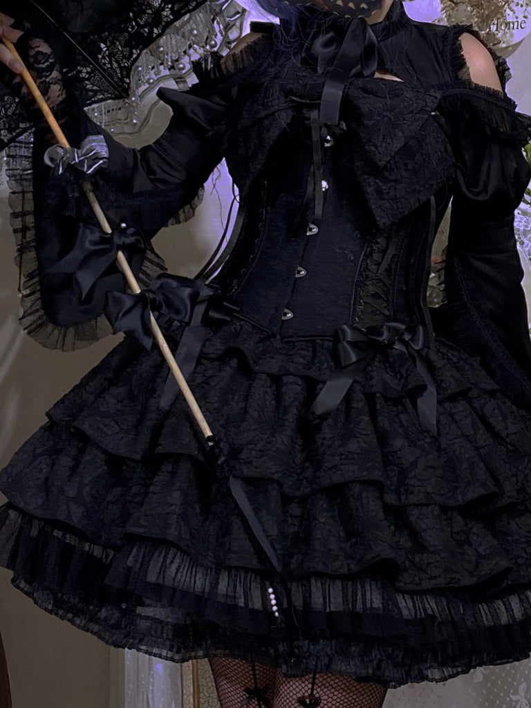 Get trendy with [Pre-order] The Twins Gothic Lolita Fashion Dress Corset Set - Dress available at Peiliee Shop. Grab yours for $24 today!