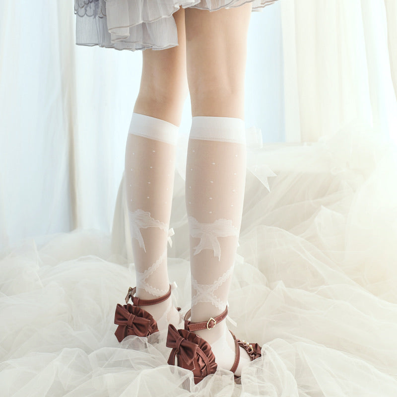Ribbon Dream handmade lace socks - Premium  from Peiliee Shop - Just $17.80! Shop now at Peiliee Shop