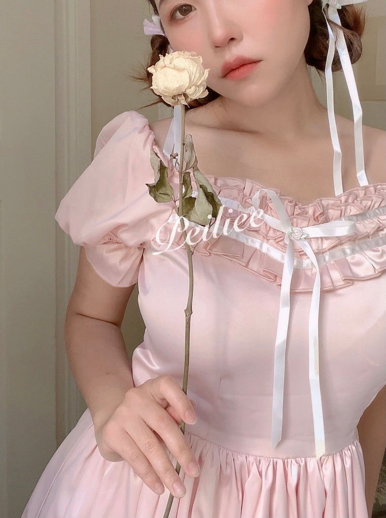 Get trendy with [Peiliee Design 5 years anniversary] Sakura Soft Satin Dress Set - Dresses available at Peiliee Shop. Grab yours for $45 today!