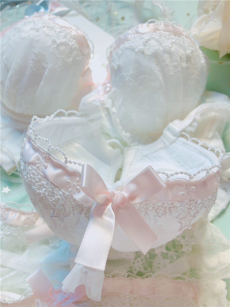 Get trendy with Angel Ribbon for stars and roses Bra Set - lingerie available at Peiliee Shop. Grab yours for $26 today!