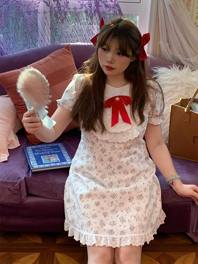 [Curve Beauty] Strawberry Cream Mini Dress - Premium  from DAJUN - Just $36.00! Shop now at Peiliee Shop