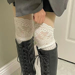 Get trendy with [Basic] Angelic Cloud Lace Cotton Over-knee socks - Stocking available at Peiliee Shop. Grab yours for $7.90 today!