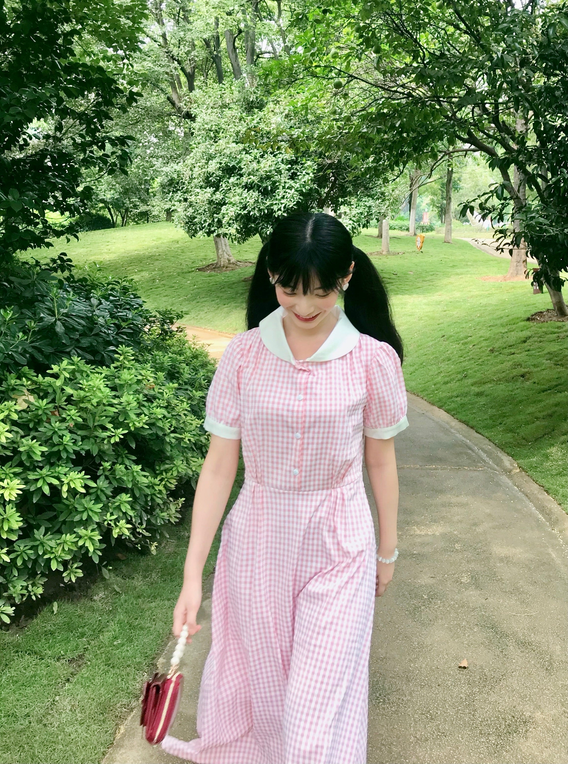 Get trendy with [Premium Selected] Arrived In Dream Land Gingham Dress (designer Rose Candy) -  available at Peiliee Shop. Grab yours for $45 today!