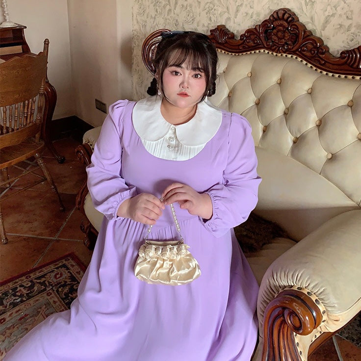 [Curve Beauty] Love in Provence Lavender Dress - Premium Dresses from DAJUN - Just $36.80! Shop now at Peiliee Shop