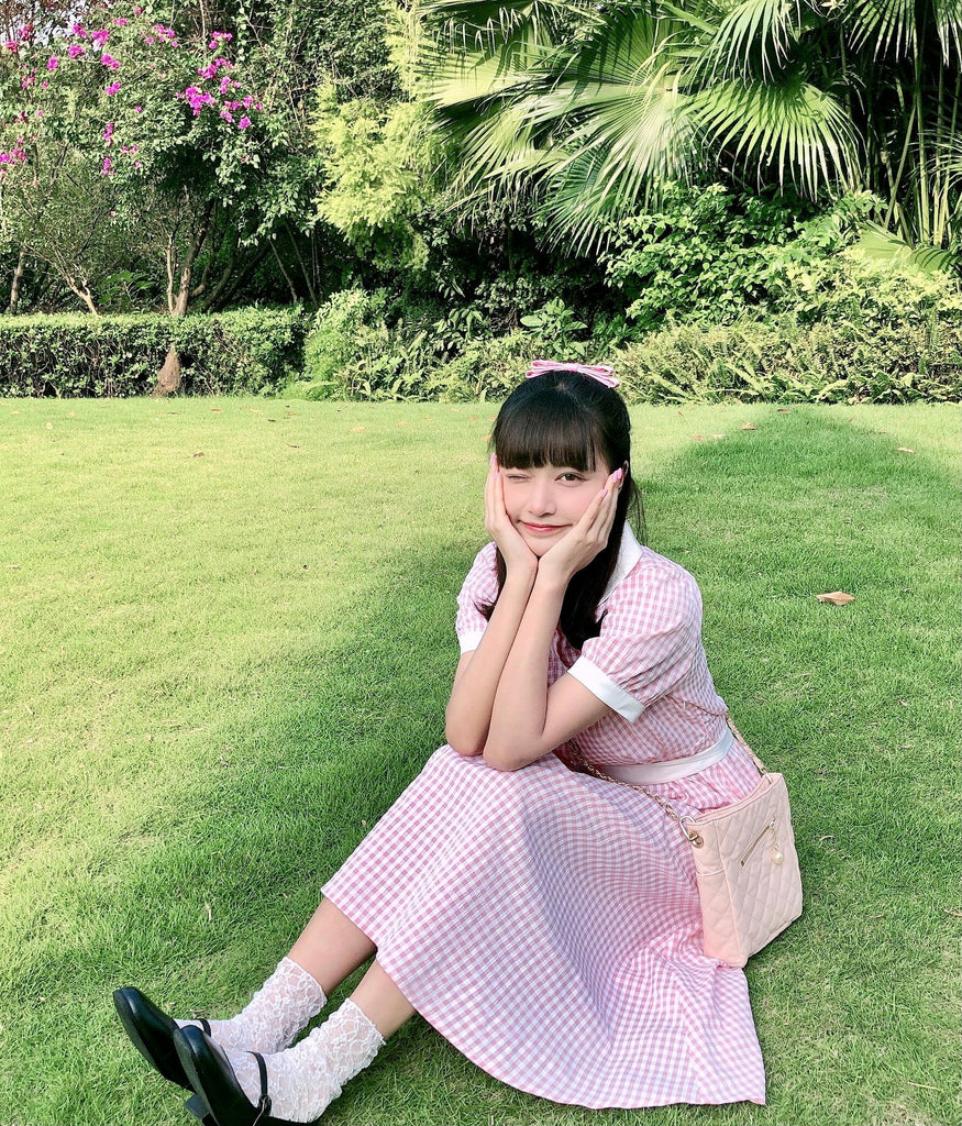 [Premium Selected] Arrived In Dream Land Gingham Dress (designer Rose Candy) - Premium  from Rose Candy - Just $45.00! Shop now at Peiliee Shop