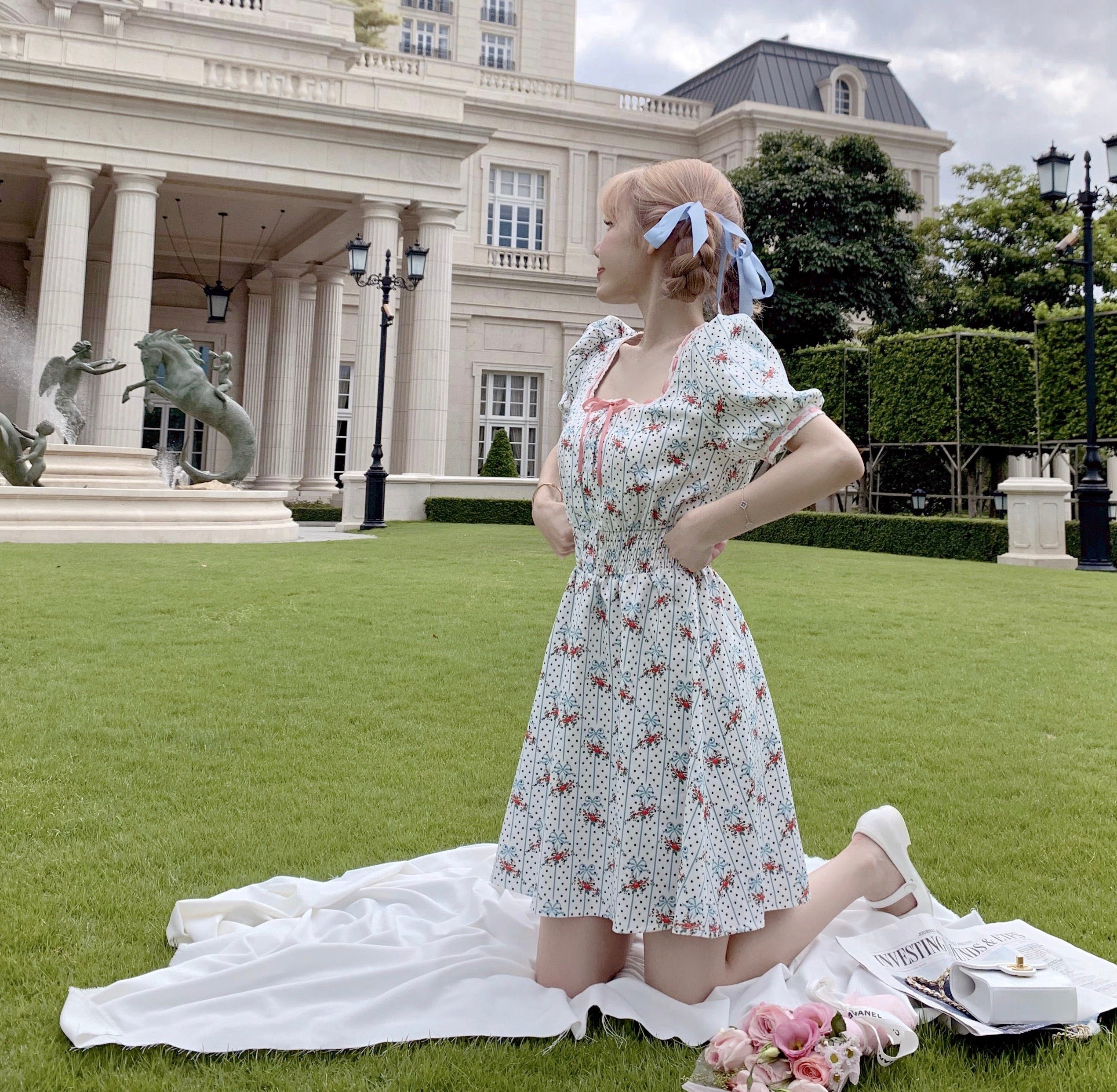 Get trendy with [Exclusive to PeilieeShop ] Oil Painting Girls Dress -  available at Peiliee Shop. Grab yours for $69.90 today!