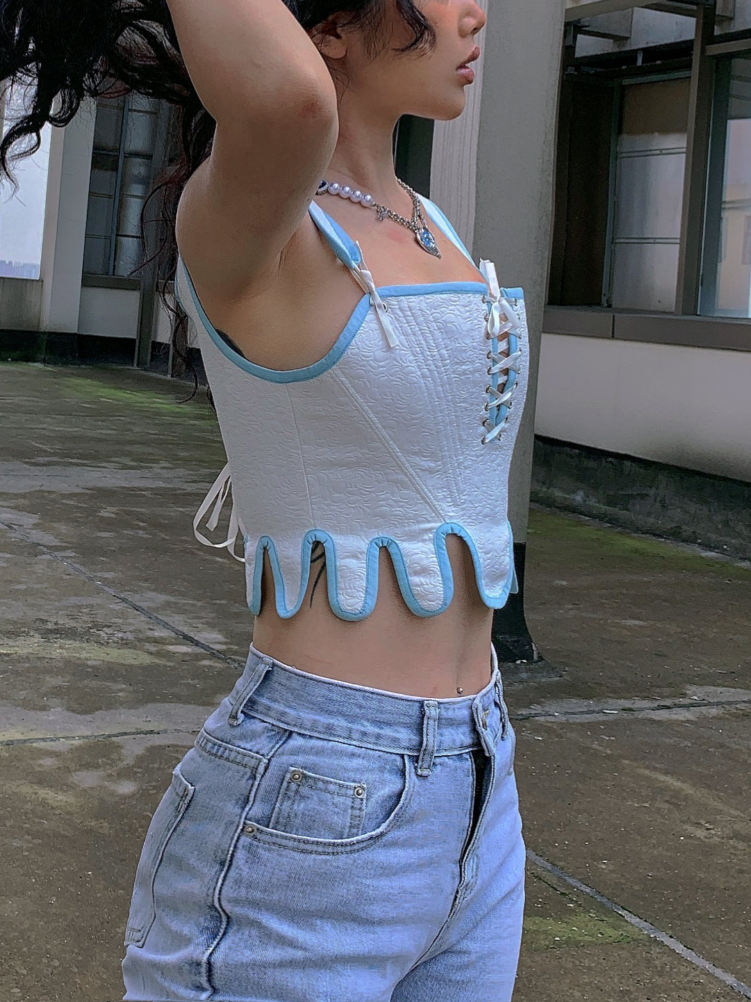 Get trendy with [Handmade] Snow Angel Corset -  available at Peiliee Shop. Grab yours for $79.90 today!
