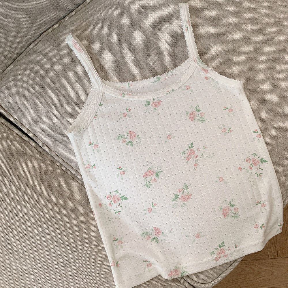 Get trendy with [Basic] Fairy Dance Floral Vest Top - Shirts & Tops available at Peiliee Shop. Grab yours for $16 today!