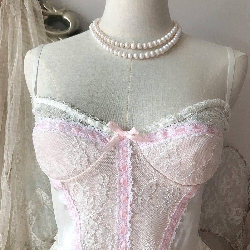 Get trendy with [Handmade] A Night In Paris Pink Vintage Lingerie Body -  available at Peiliee Shop. Grab yours for $55 today!