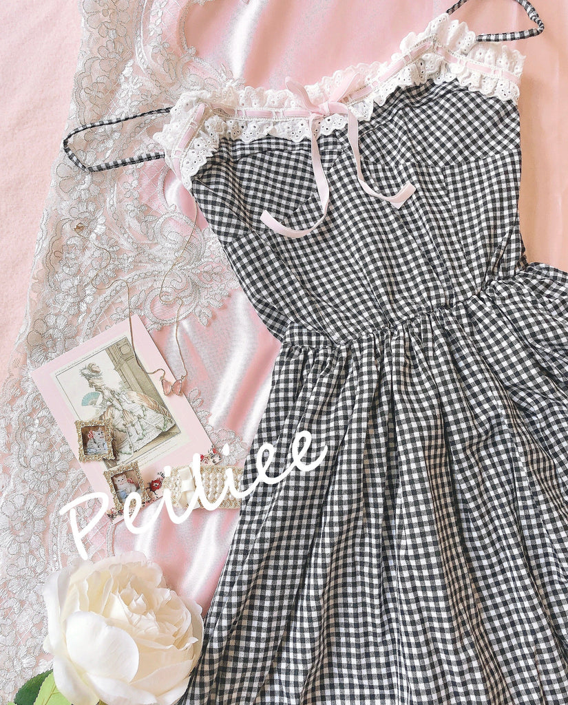 Get trendy with Ballet Dream Babydoll Ballerina gingham dress - Dress available at Peiliee Shop. Grab yours for $36 today!