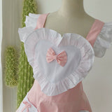 Get trendy with [2 weeks hand sewing time! ]Dolly heart apron -  available at Peiliee Shop. Grab yours for $29 today!