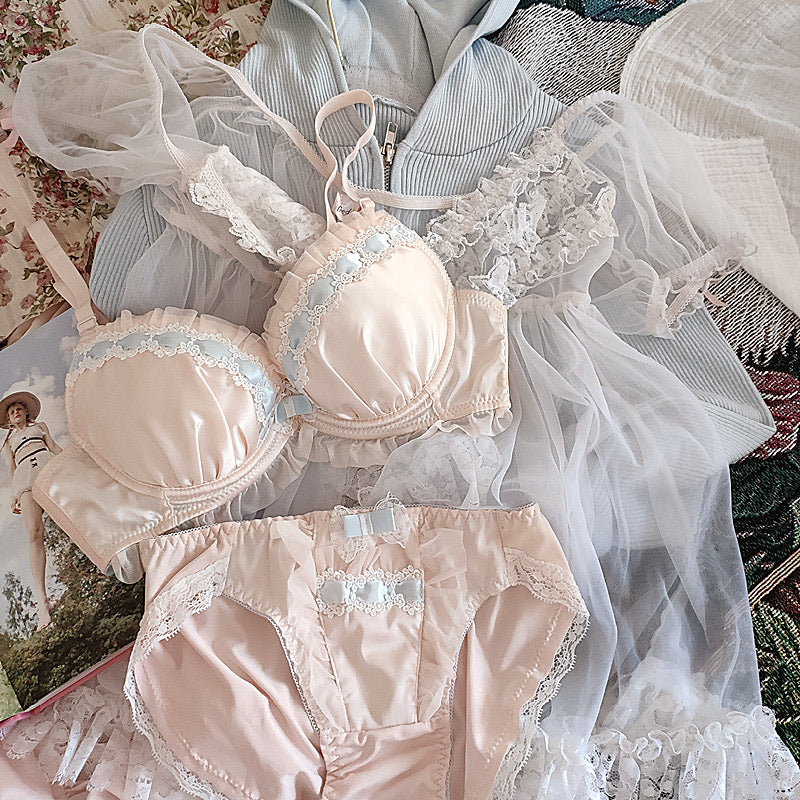 Bras Sets Vintage Underwear Princess White Lace Lingerie Cotton