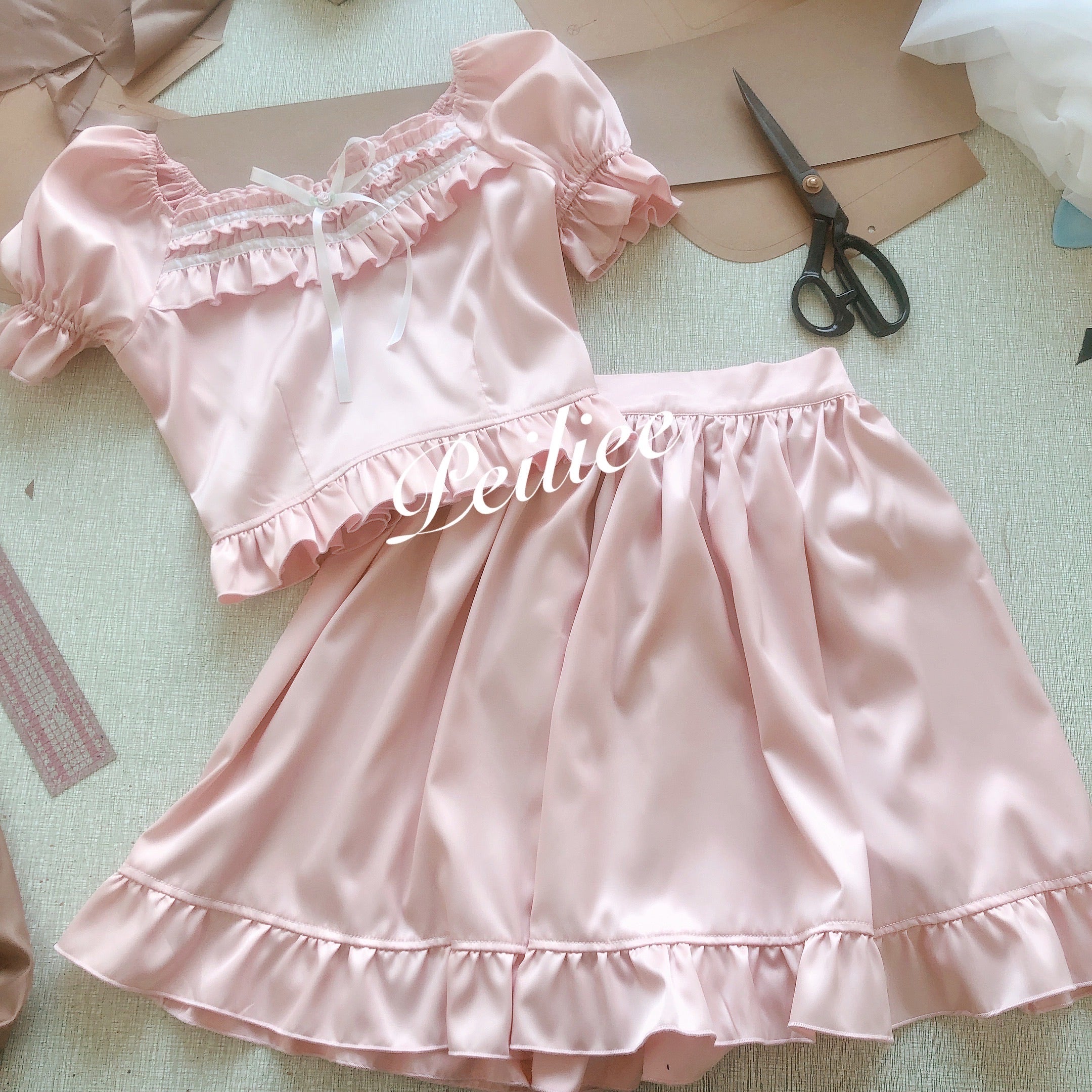 Get trendy with [Peiliee Design 5 years anniversary] Sakura Soft Satin Dress Set - Dresses available at Peiliee Shop. Grab yours for $45 today!