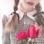 Get trendy with [Peiliee Studio] Gingham Babydoll Shirt -  available at Peiliee Shop. Grab yours for $22 today!