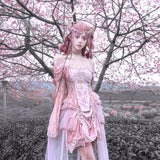 Get trendy with Sakura Dream Velvet Corset Top With Sleeves - Shirts & Tops available at Peiliee Shop. Grab yours for $55 today!