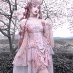 Get trendy with Sakura Dream Velvet Corset Top With Sleeves - Shirts & Tops available at Peiliee Shop. Grab yours for $55 today!