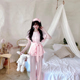 Get trendy with Angelic Rosé Satin Lounge wear set -  available at Peiliee Shop. Grab yours for $12 today!