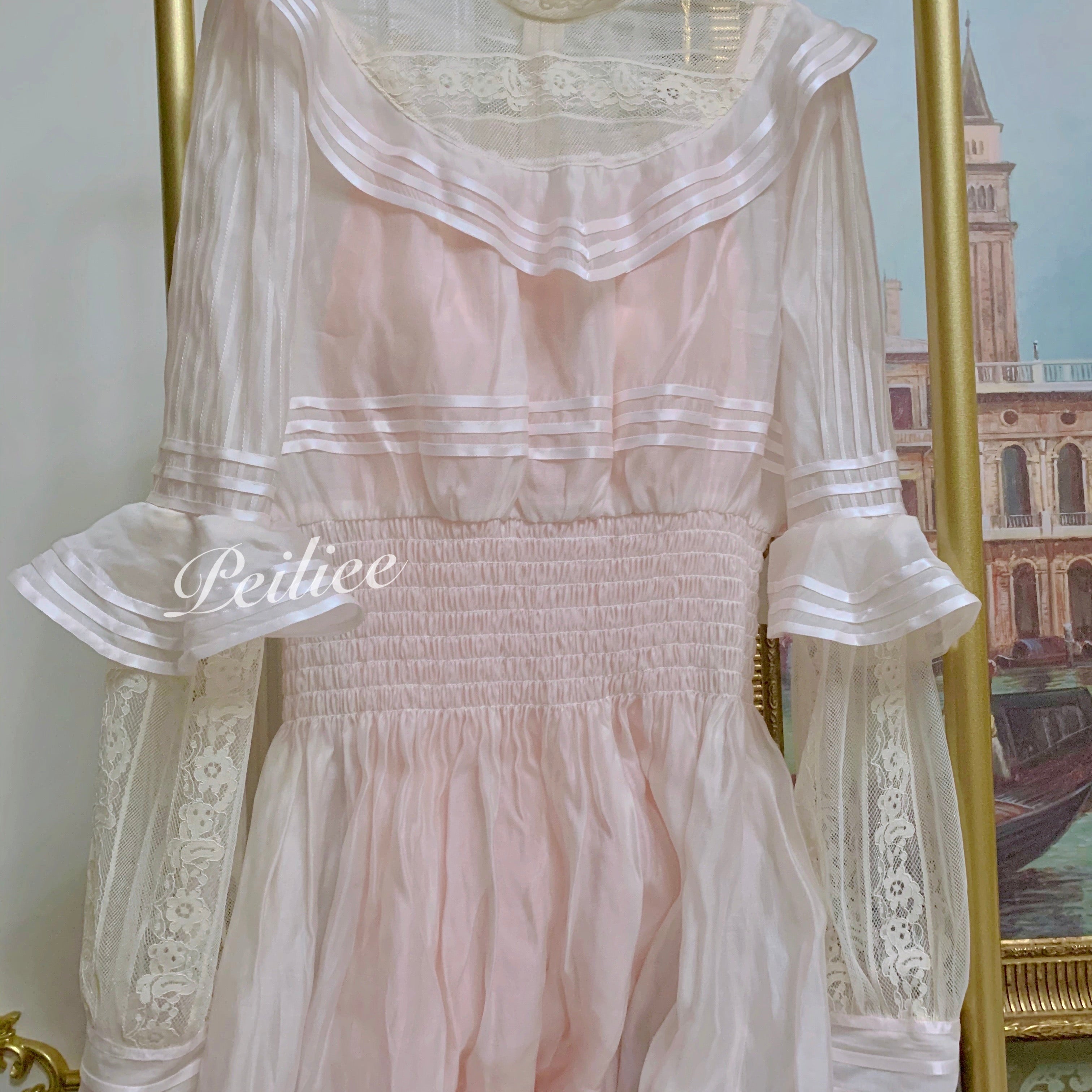 Get trendy with [Premium Selected] My Golden Days Vintage Antique Edwardian Soft Pink Dress Set -  available at Peiliee Shop. Grab yours for $75 today!