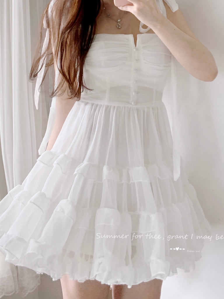 Pure romance chiffon mini dress - Premium  from Vita Studio - Just $45.00! Shop now at Peiliee Shop