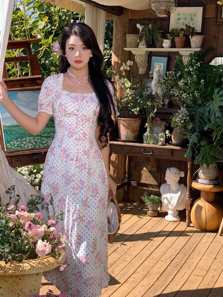 The morning rose floral dress gown - Premium  from Boss JIA - Just $45.00! Shop now at Peiliee Shop
