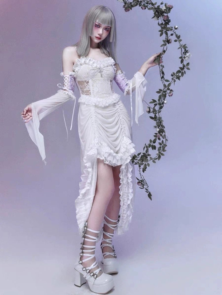 Angelic Dream Velvet Lace Dress - Premium Dresses from Blood Supply - Just $52.00! Shop now at Peiliee Shop